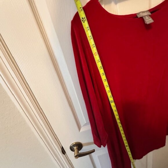 Travelers by Chico's Merlot Red Asymmetrical Top - Picture 8 of 10